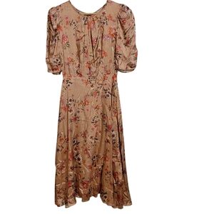 Corey Lynn Calter Rose Gold Floral Midi Dress
